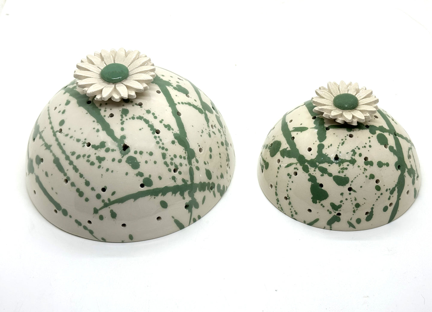 demi sphère fleur verte