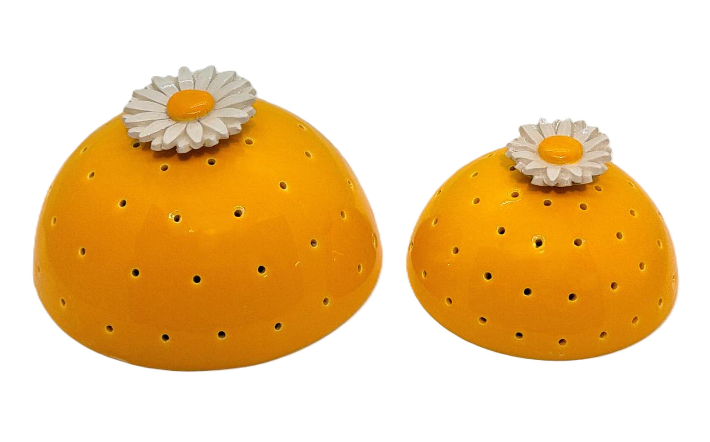 demi sphère fleur jaune